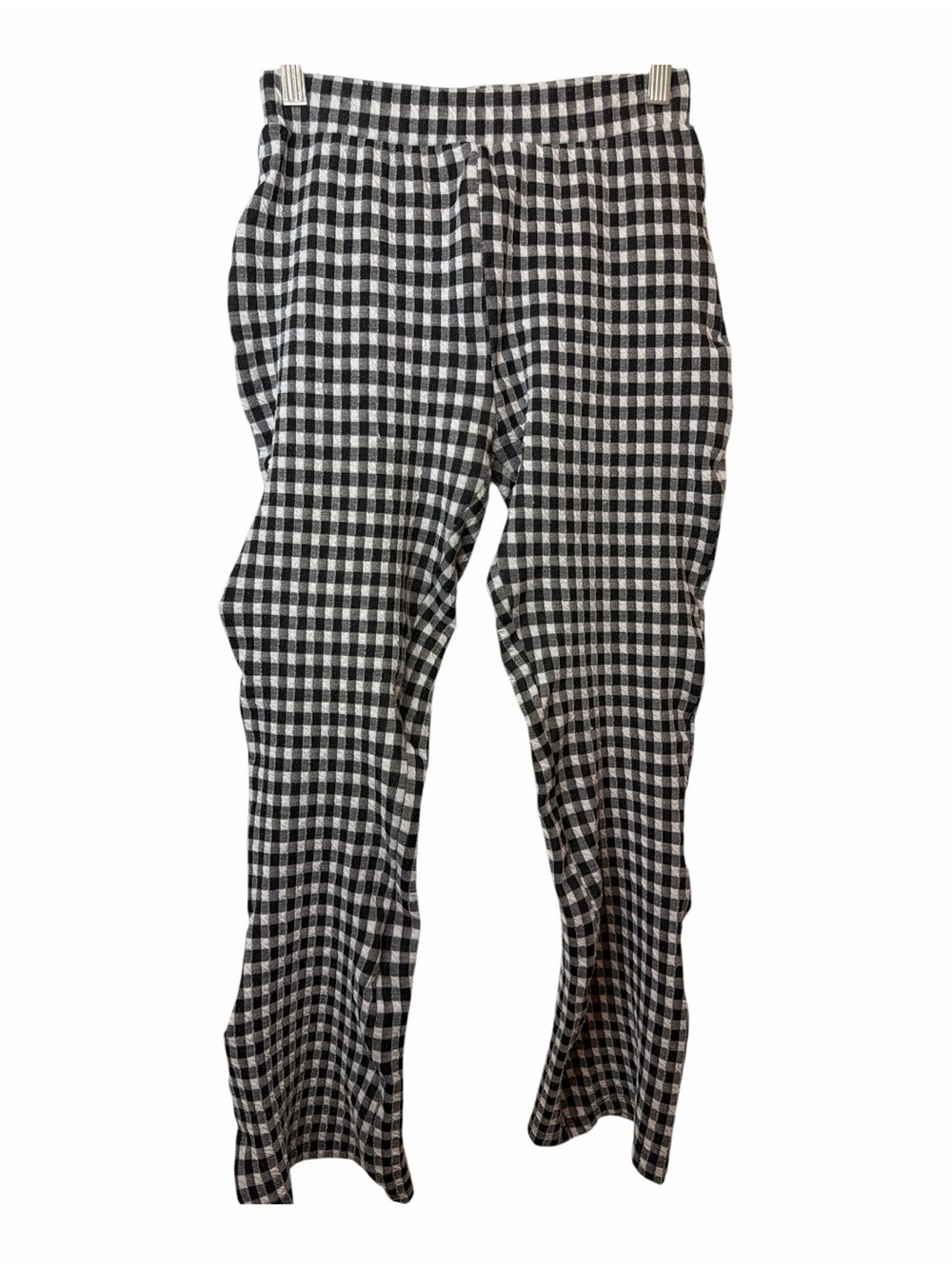 Urban Outfitters Black White Check Pull On Straight Leg Pants